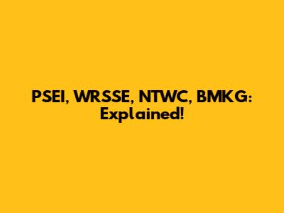 PSEI, WRSSE, NTWC, BMKG: Explained!