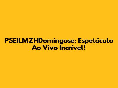 PSEILMZHDomingose: Espetáculo Ao Vivo Incrível!