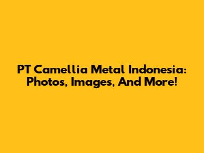 PT Camellia Metal Indonesia: Photos, Images, And More!
