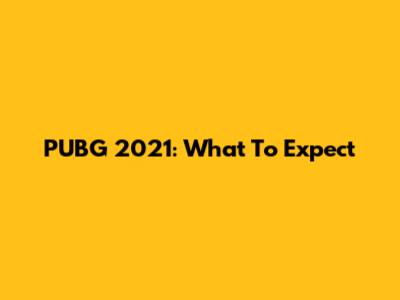 PUBG 2021: What To Expect