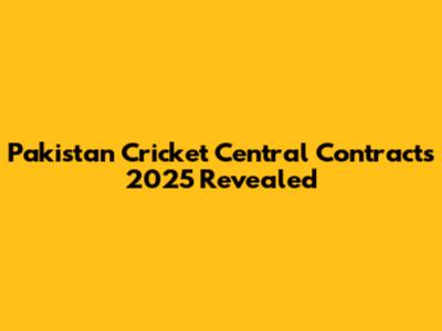 Pakistan Cricket Central Contracts 2025 Revealed