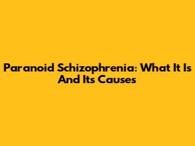 Paranoid Schizophrenia: What It Is And Its Causes