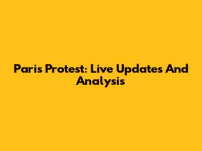 Paris Protest: Live Updates And Analysis