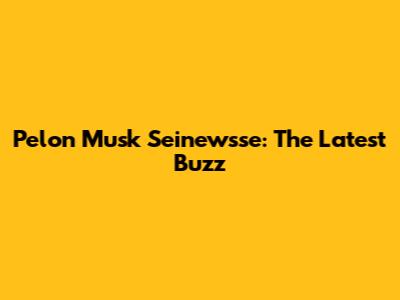 Pelon Musk Seinewsse: The Latest Buzz