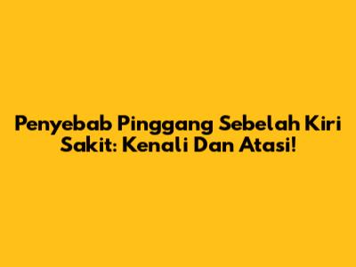 Penyebab Pinggang Sebelah Kiri Sakit: Kenali Dan Atasi!