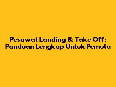 Pesawat Landing & Take Off: Panduan Lengkap Untuk Pemula