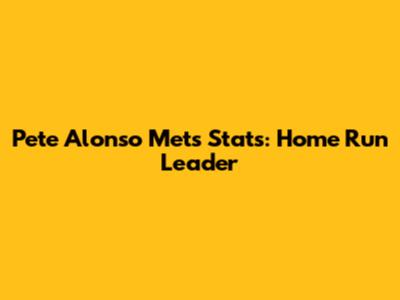 Pete Alonso Mets Stats: Home Run Leader