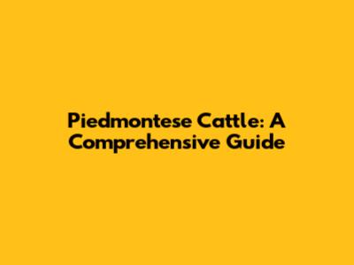 Piedmontese Cattle: A Comprehensive Guide