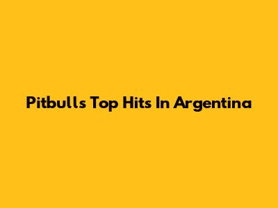 Pitbull's Top Hits In Argentina