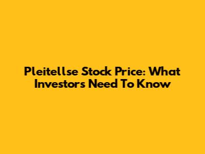 Pleitellse Stock Price: What Investors Need To Know