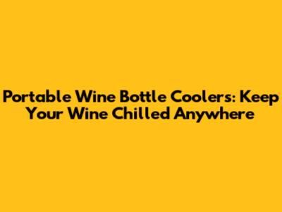 Portable Wine Bottle Coolers: Keep Your Wine Chilled Anywhere
