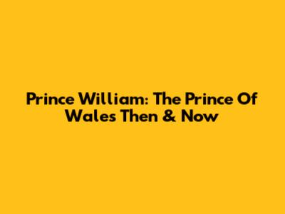 Prince William: The Prince Of Wales Then & Now