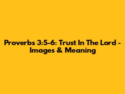 Proverbs 3:5-6: Trust In The Lord - Images & Meaning