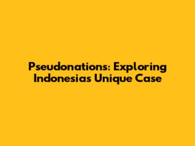 Pseudonations: Exploring Indonesia's Unique Case