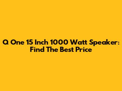 Q One 15 Inch 1000 Watt Speaker: Find The Best Price