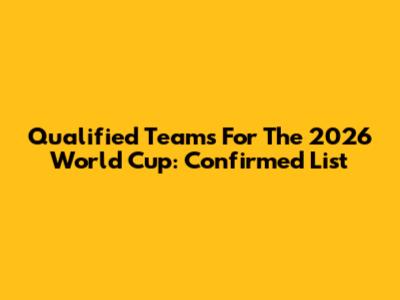 Qualified Teams For The 2026 World Cup: Confirmed List