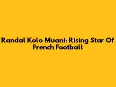 Randal Kolo Muani: Rising Star Of French Football