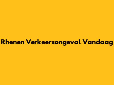 Rhenen Verkeersongeval Vandaag