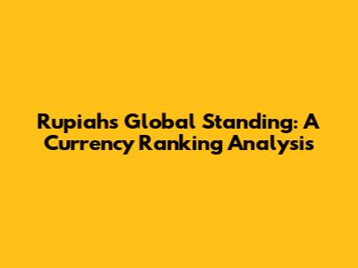 Rupiah's Global Standing: A Currency Ranking Analysis