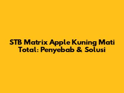 STB Matrix Apple Kuning Mati Total: Penyebab & Solusi
