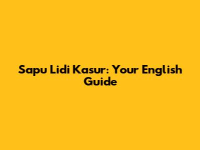 Sapu Lidi Kasur: Your English Guide