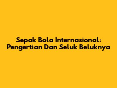 Sepak Bola Internasional: Pengertian Dan Seluk Beluknya