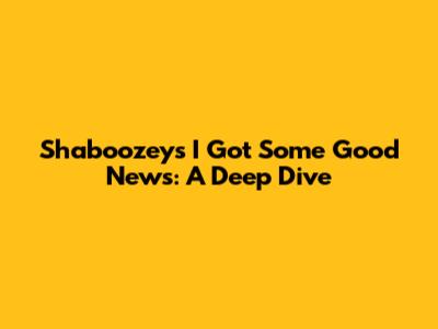 Shaboozey's "I Got Some Good News": A Deep Dive