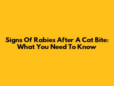 Signs Of Rabies After A Cat Bite: What You Need To Know