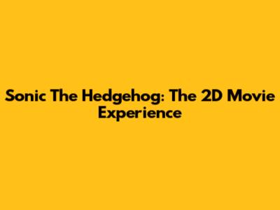 Sonic The Hedgehog: The 2D Movie Experience