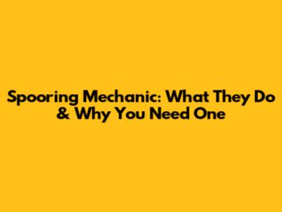 Spooring Mechanic: What They Do & Why You Need One