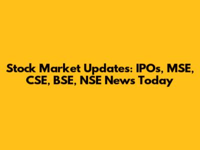 Stock Market Updates: IPOs, MSE, CSE, BSE, NSE News Today