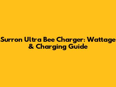 Surron Ultra Bee Charger: Wattage & Charging Guide