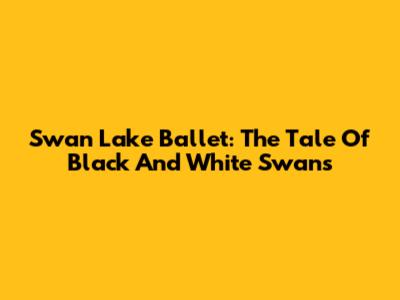 Swan Lake Ballet: The Tale Of Black And White Swans