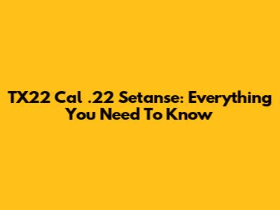 TX22 Cal .22 Setanse: Everything You Need To Know