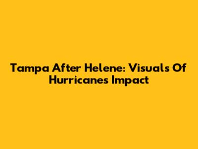 Tampa After Helene: Visuals Of Hurricane's Impact