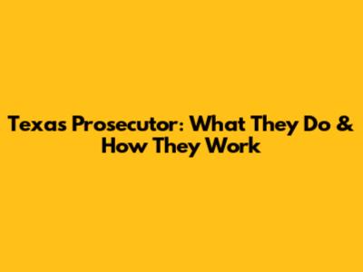 Texas Prosecutor: What They Do & How They Work