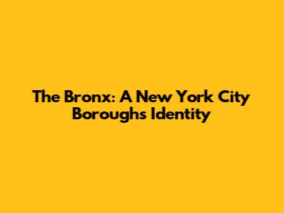 The Bronx: A New York City Borough's Identity