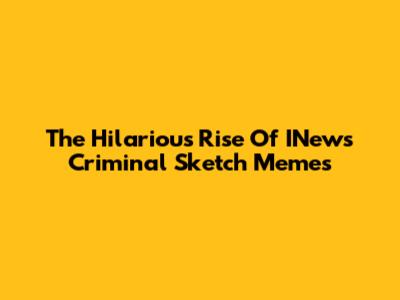 The Hilarious Rise Of INews Criminal Sketch Memes