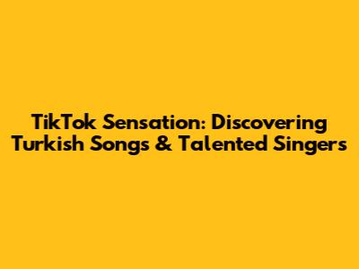 TikTok Sensation: Discovering Turkish Songs & Talented Singers