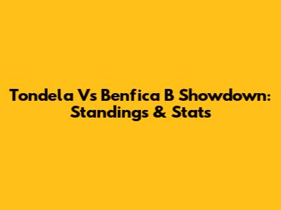 Tondela Vs Benfica B Showdown: Standings & Stats