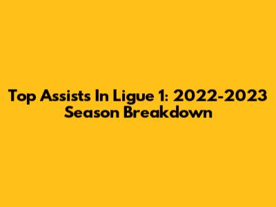 Top Assists In Ligue 1: 2022-2023 Season Breakdown