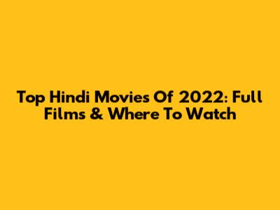 Top Hindi Movies Of 2022: Full Films & Where To Watch
