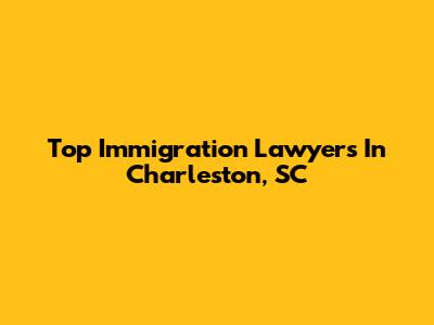 Top Immigration Lawyers In Charleston, SC