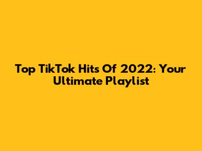 Top TikTok Hits Of 2022: Your Ultimate Playlist