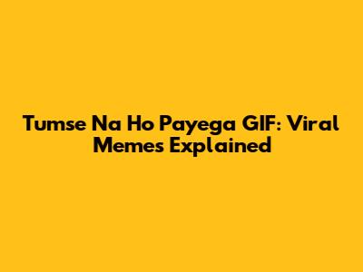 Tumse Na Ho Payega GIF: Viral Memes Explained