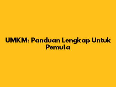 UMKM: Panduan Lengkap Untuk Pemula