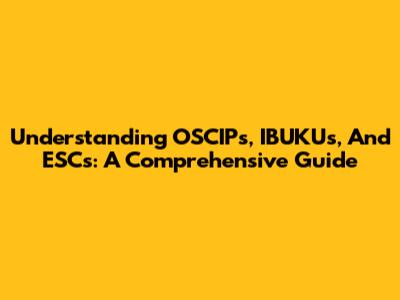 Understanding OSCIPs, IBUKUs, And ESCs: A Comprehensive Guide