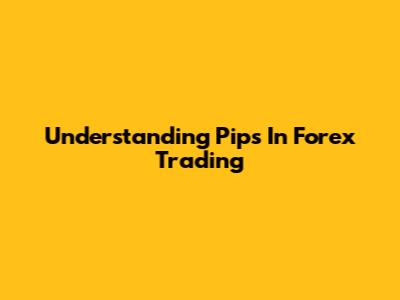 Understanding Pips In Forex Trading