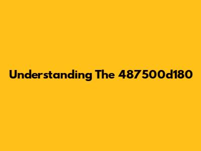 Understanding The 487500d180