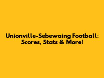 Unionville-Sebewaing Football: Scores, Stats & More!